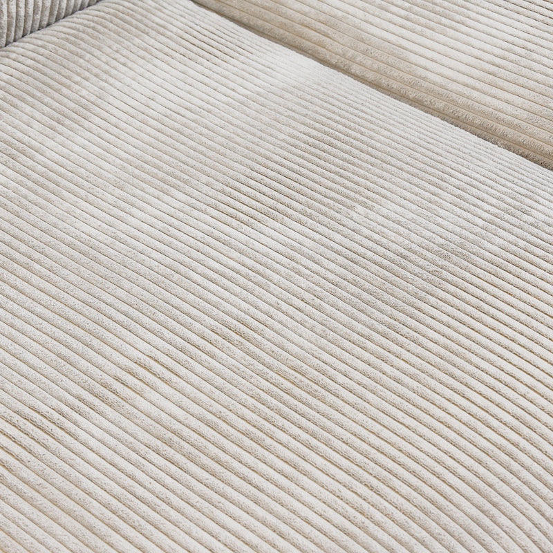 Corduroy 3-Seater U-Sectional in Sandstone