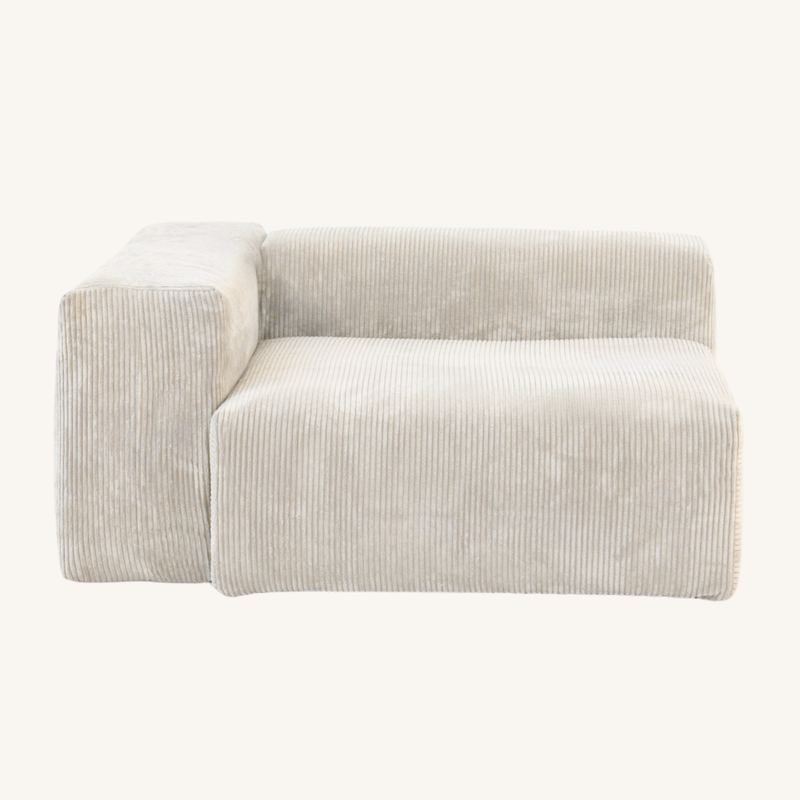 Corduroy Left Facing Armrest in Sandstone