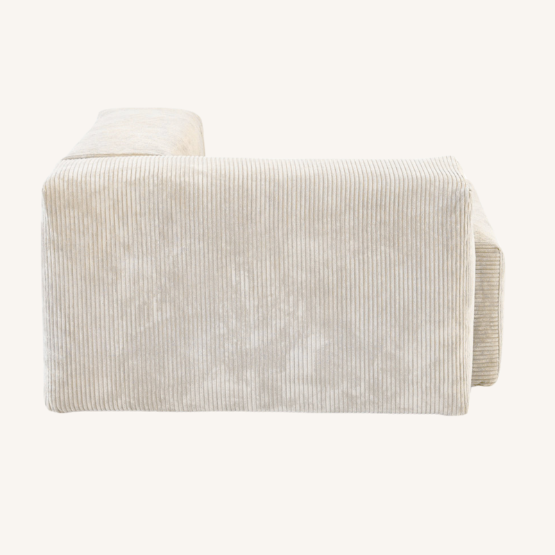 Corduroy Left Facing Armrest in Sandstone