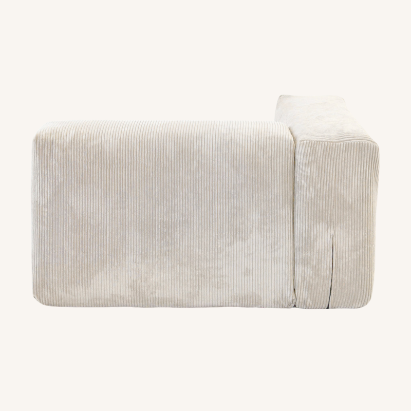 Corduroy Left Facing Armrest in Sandstone