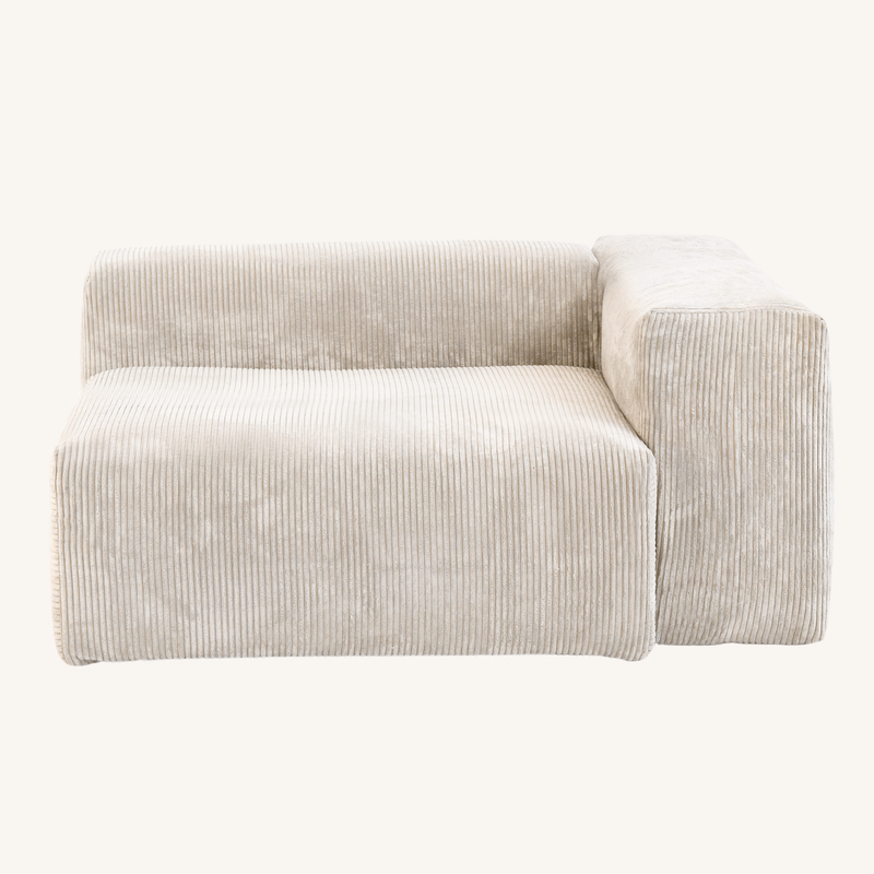 Corduroy Right Facing Armrest in Sandstone