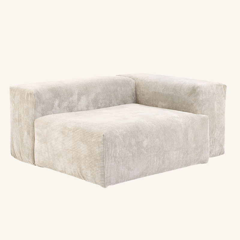 Corduroy Right Facing Armrest in Sandstone