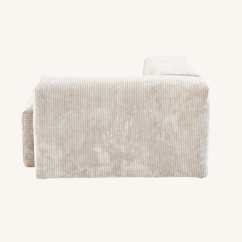 Corduroy Right Facing Armrest in Sandstone