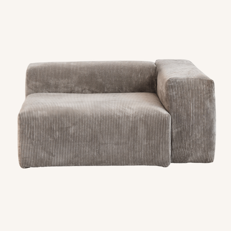 Corduroy Right Facing Armrest in Mocha