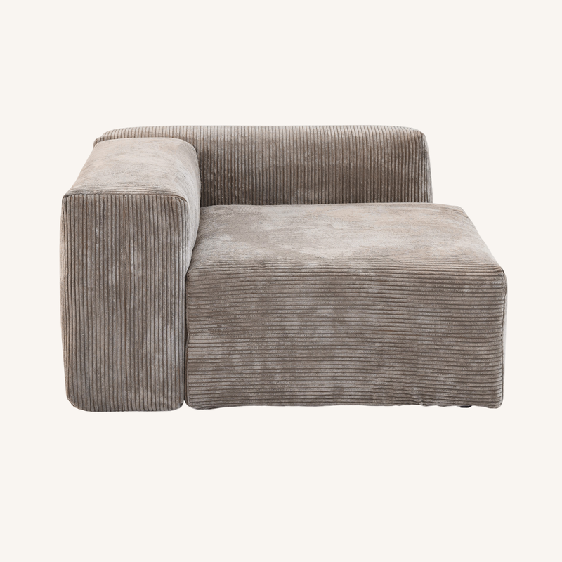 Corduroy Right Facing Armrest in Mocha