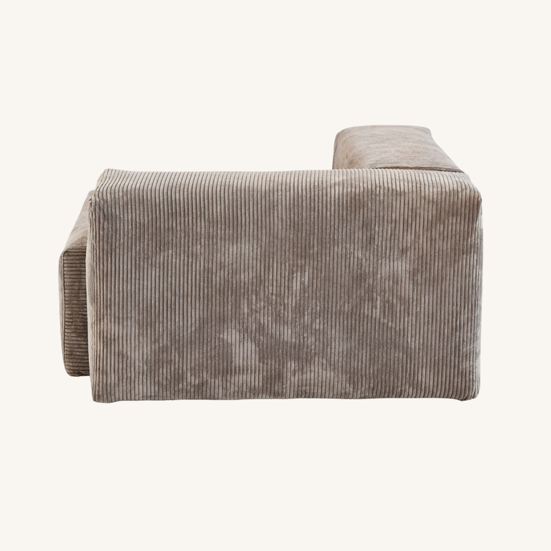 Corduroy Right Facing Armrest in Mocha