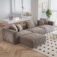 Corduroy 3-Seater Sectional in Mocha