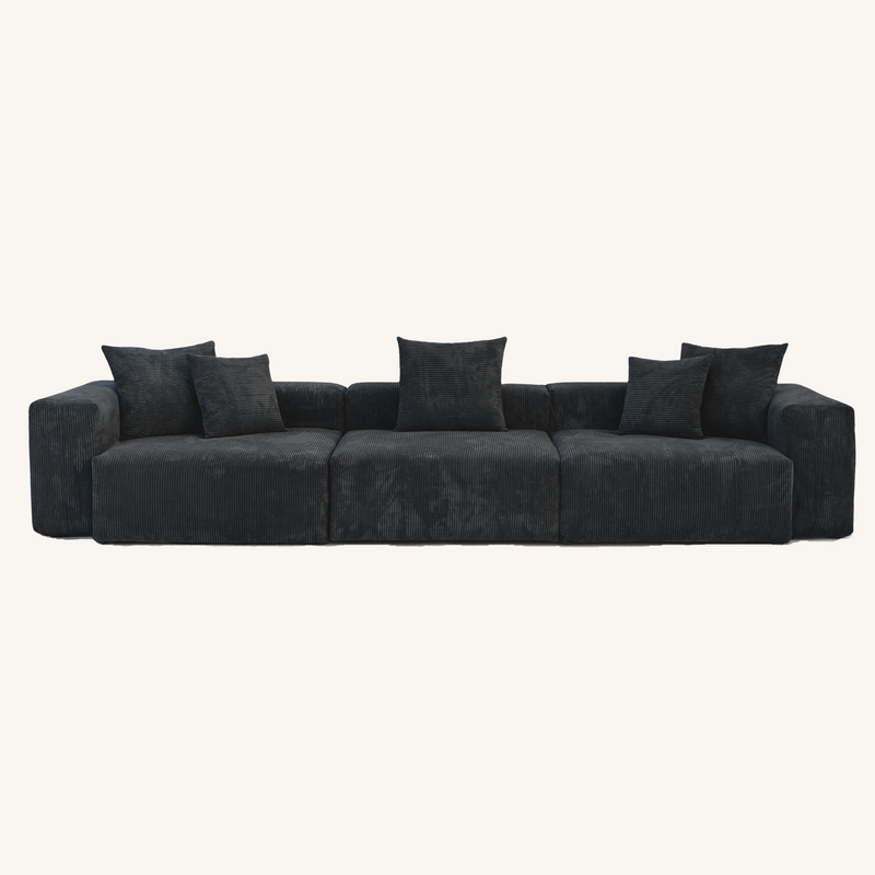 Corduroy 3-Seater Sofa in Obsidian