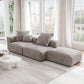 Corduroy 3-Seat Lounger Sofa in Mocha