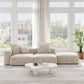 Corduroy 3-Seat Lounger Sofa in Sandstone