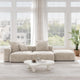 Corduroy 3-Seat Lounger Sofa in Sandstone