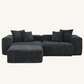Corduroy 2-Seater Sectional in Obsidian