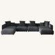 Corduroy 4-Seater U-Sectional in Obsidian