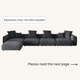Slipcovers only! Corduroy 4-Seater Sectional in Obsidian