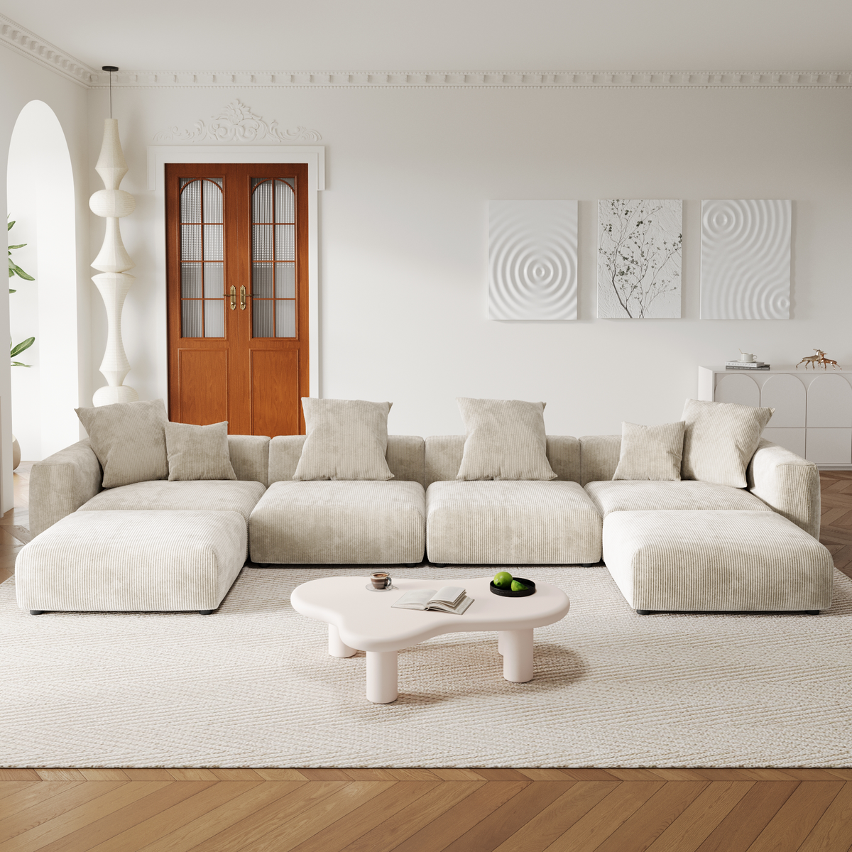 Corduroy Sofas in Sandstone