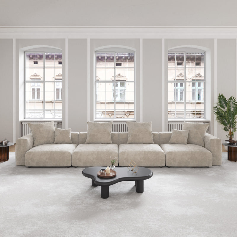 Corduroy 4-Seater Sofa in Sandstone