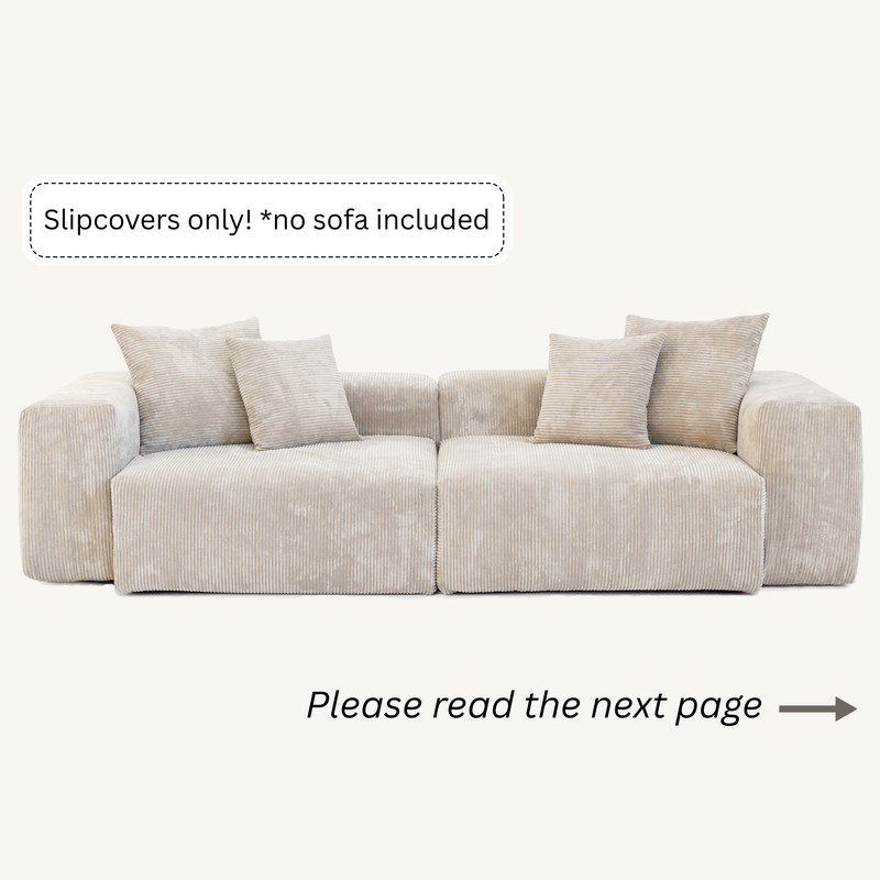 Slipcovers only! Corduroy 2-Seater Sofa in Sandstone