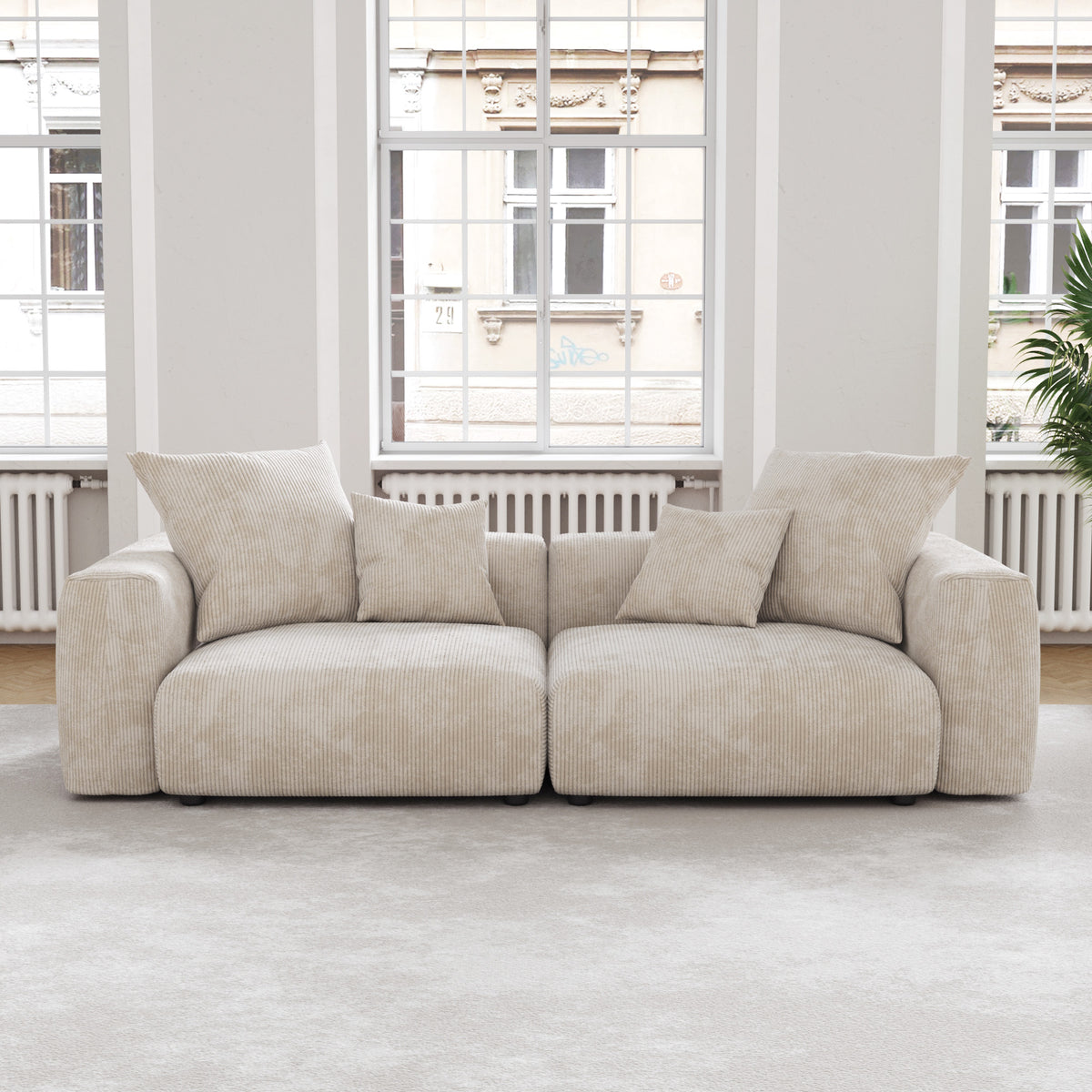 Corduroy 2-Seater Sofa in Sandstone in Sandstone