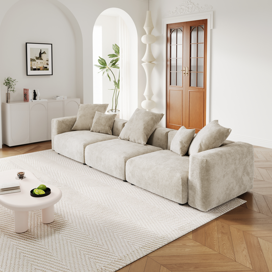 Corduroy 3-Seater Sofa in Sandstone