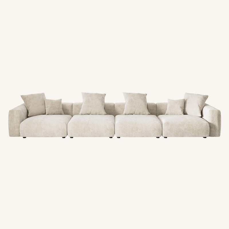 Corduroy 4-Seater Sofa in Sandstone