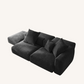Corduroy 5‑Seat Modular Pit Sectional in Obsidian