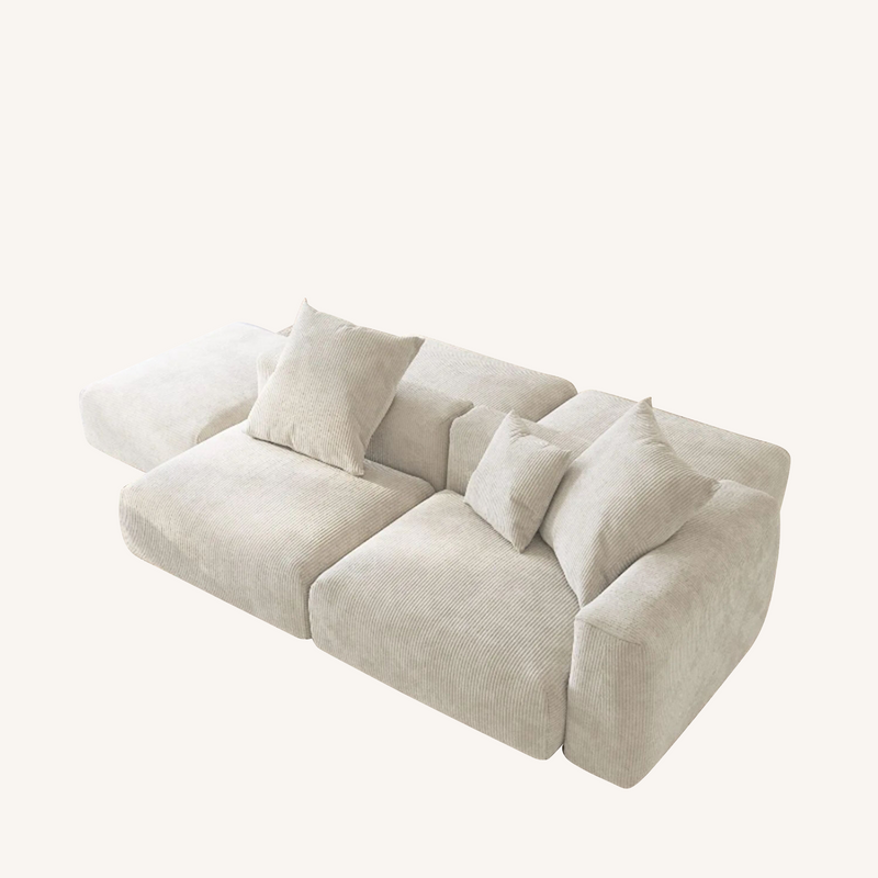 Corduroy 5‑Seat Modular Pit Sectional in Sandstone
