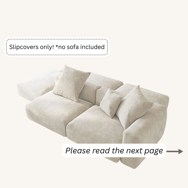 Slipcovers only! Corduroy 5‑Seat Modular Pit Sectional in Sandstone