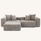 Corduroy 2-Seater Sectional in Mocha
