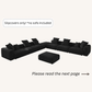 Slipcovers only! Corduroy 7-Seat Corner Sectional + Ottoman in Obsidian