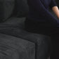 Corduroy 3-Seater Sectional in Obsidian