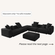 Slipcovers only! Corduroy 5-Seat Corner Sectional + Ottoman in Obsidian