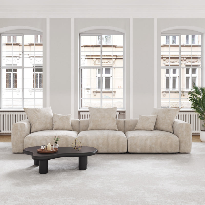 Corduroy 3-Seater Sofa in Sandstone