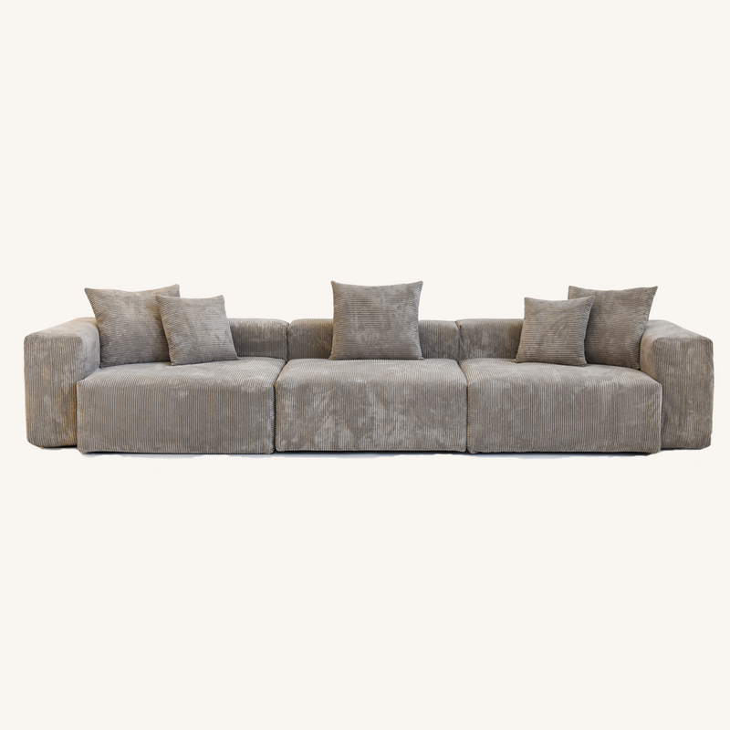 Corduroy 3-Seater Sofa in Mocha