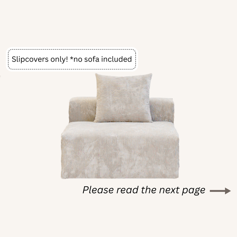 Slipcovers only! Corduroy Median in Sandstone