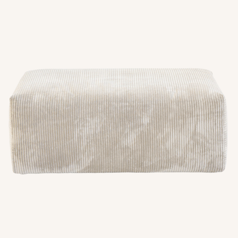 Corduroy Ottoman in Sandstone