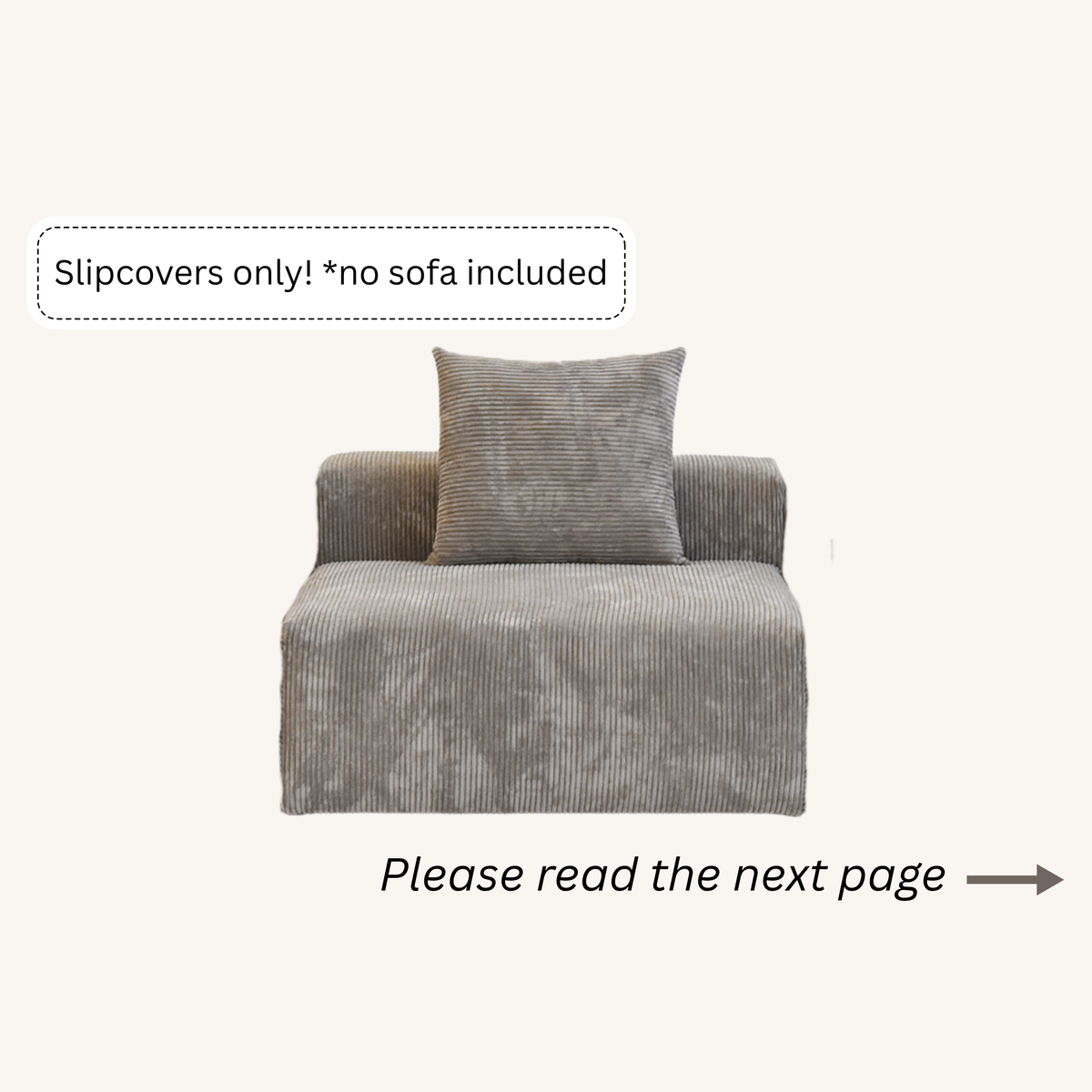 Slipcovers only! Corduroy Median in Mocha