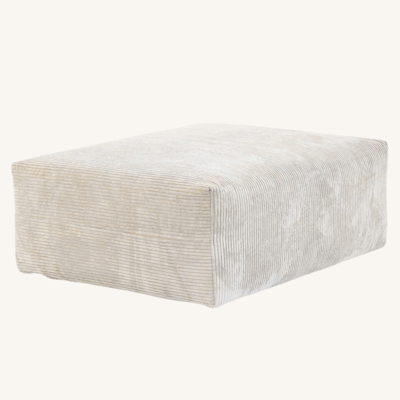 Corduroy Ottoman in Sandstone