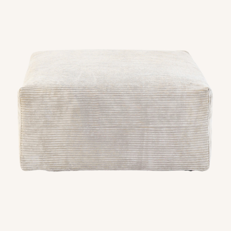 Corduroy Ottoman in Sandstone