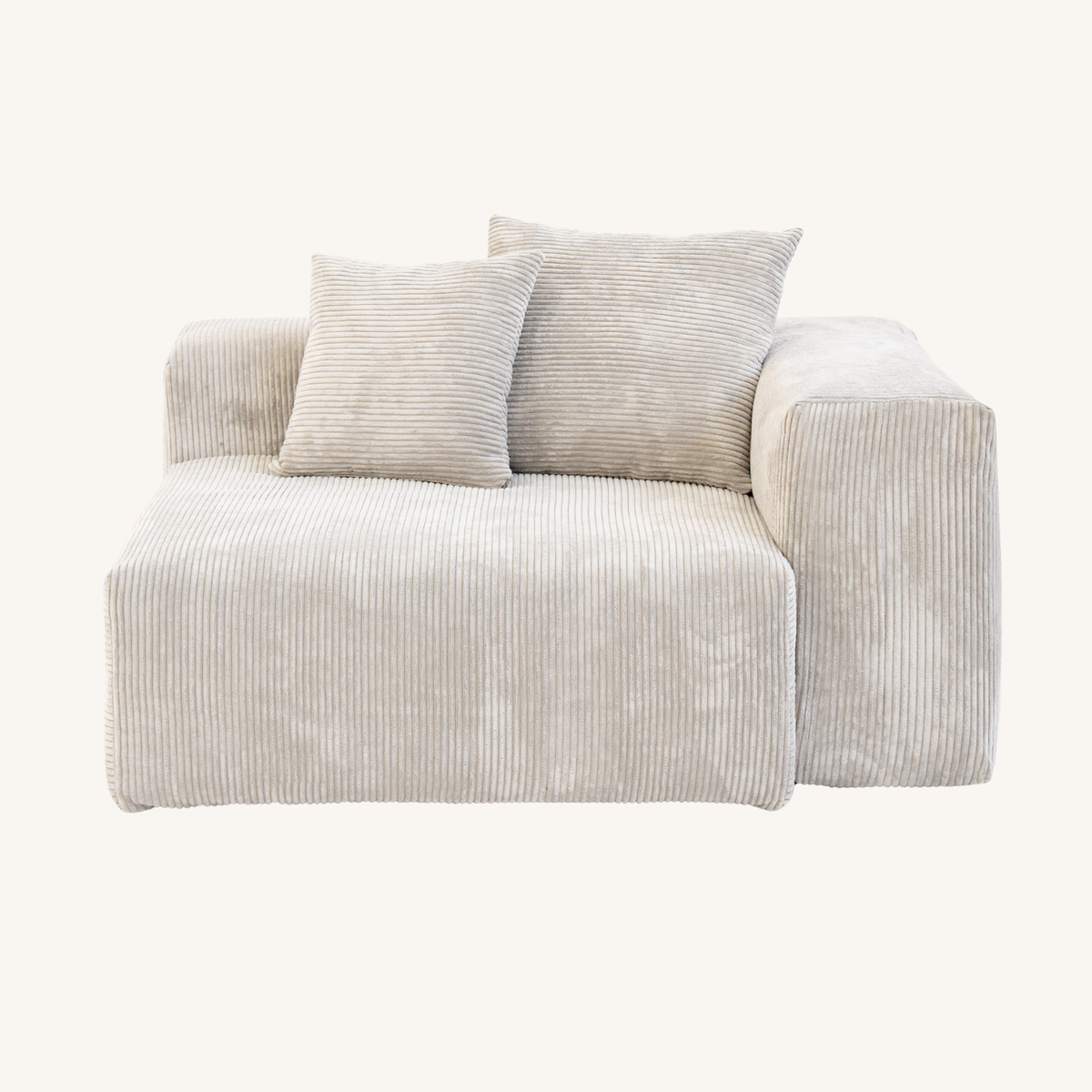 Corduroy Right Facing Armrest in Sandstone