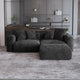 Corduroy 2-Seater Sectional in Obsidian