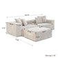 Corduroy 2-Seater Sectional in Sandstone