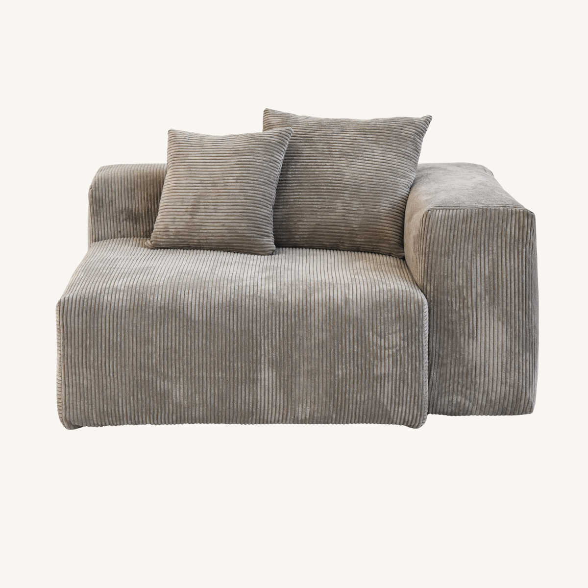 Corduroy Right Facing Armrest in Mocha