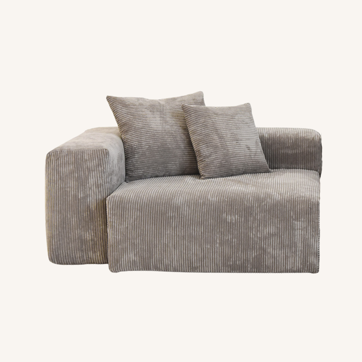 Corduroy Left Facing Armrest in Mocha