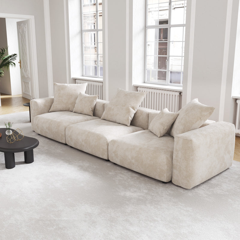 Corduroy 3-Seater Sofa in Sandstone