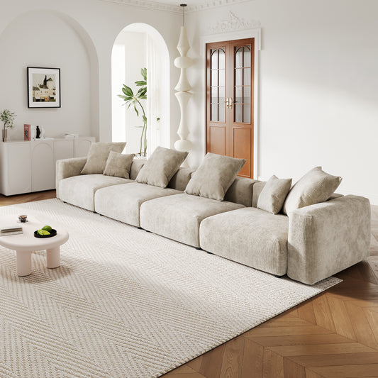 Corduroy 4-Seater Sofa in Sandstone