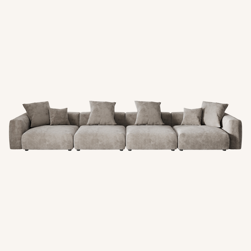 Corduroy 4-Seater Sofa in Mocha