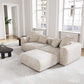 Corduroy 2-Seater Sectional in Sandstone