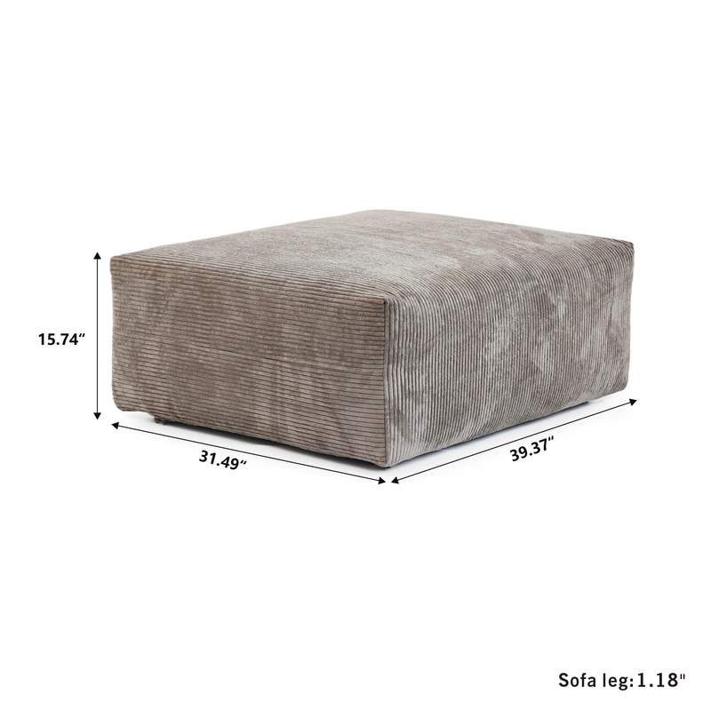 Corduroy Ottoman in Mocha