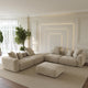 Corduroy 5-Seat Corner Sectional + Ottoman in Sandstone