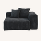 Corduroy Right Facing Armrest in Obsidian